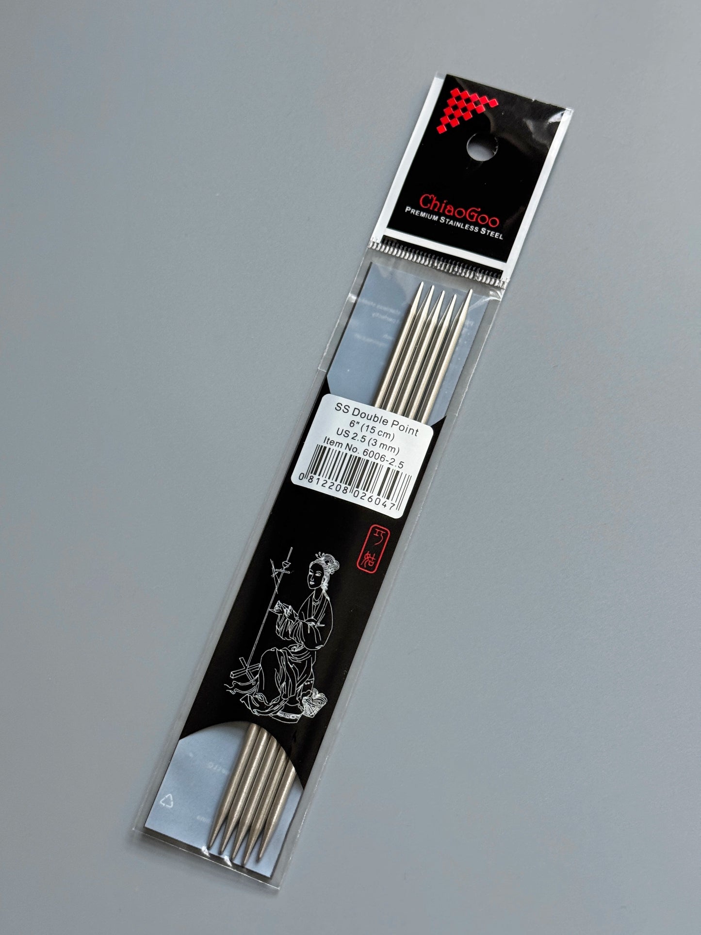 ChiaoGoo Stainless Steel 6-inch DPNs