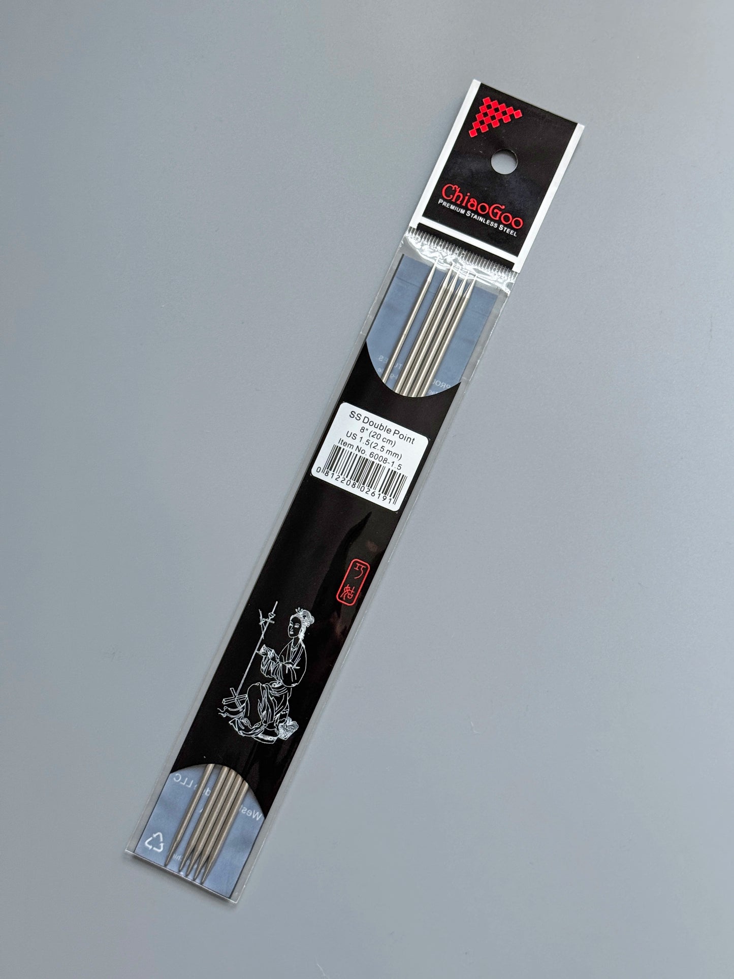 ChiaoGoo Stainless Steel 8-inch DPNs