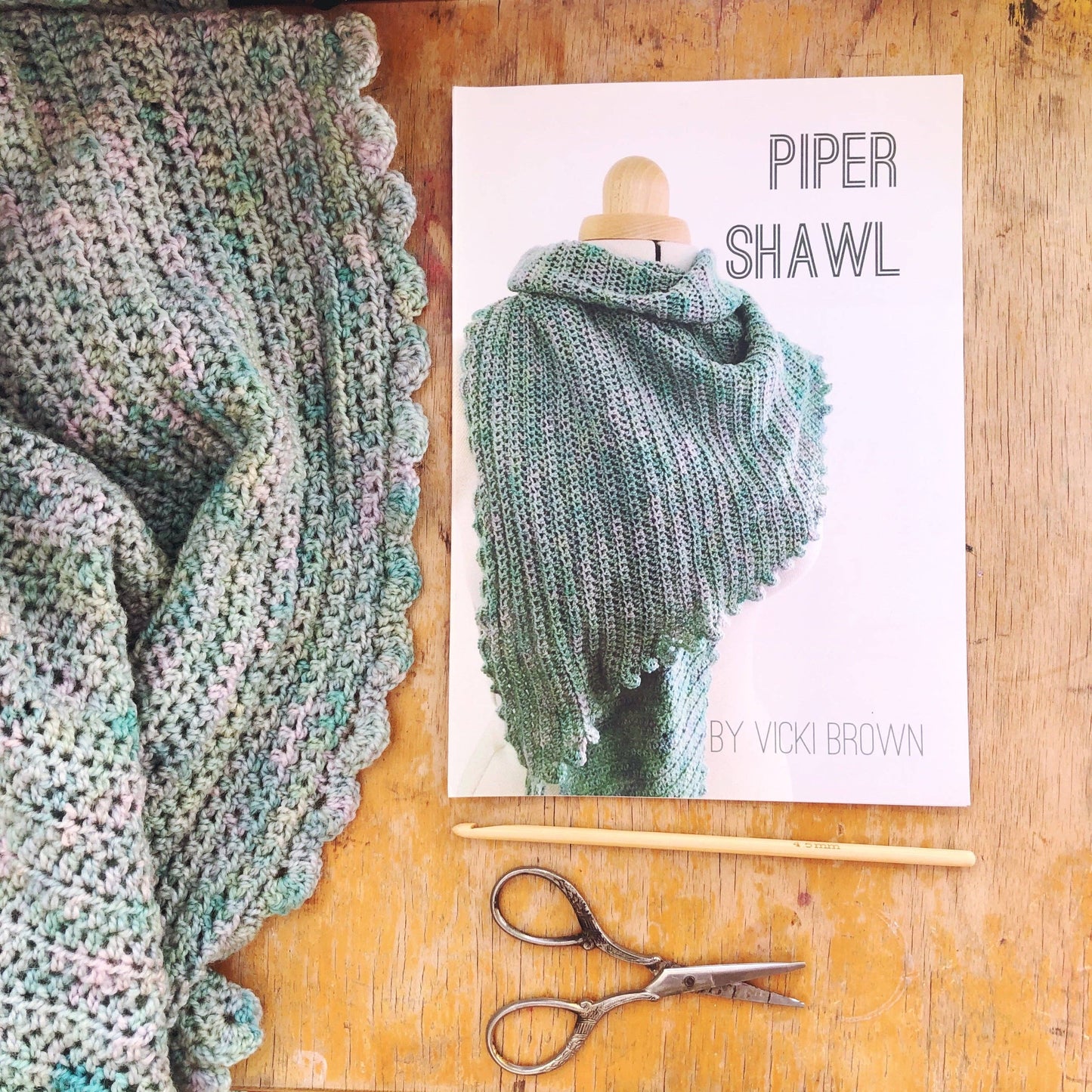 Piper Shawl – Crochet Shawl Printed Pattern (A5 Booklet)