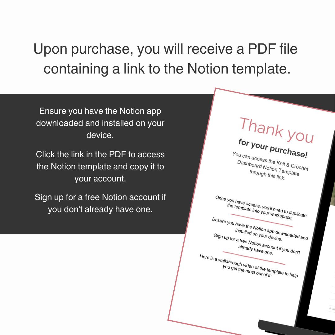 Notion Knitting and Crochet Dashboard