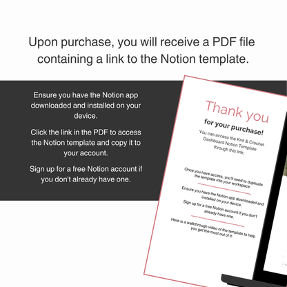 Notion Knitting and Crochet Dashboard