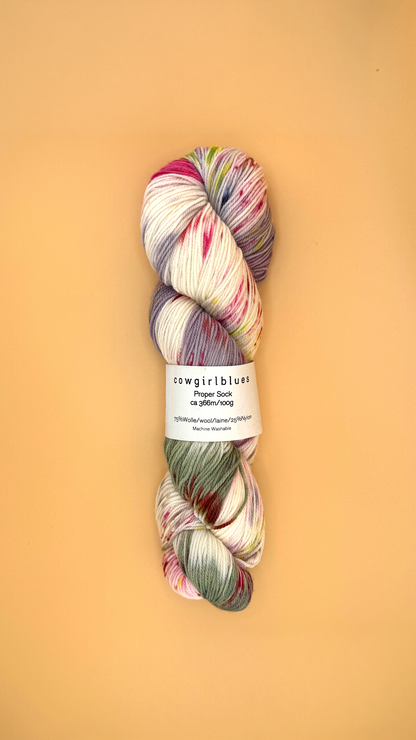 Cowgirl Blues Proper Sock. Gradient Hand Dyed. ColourPopCrafts