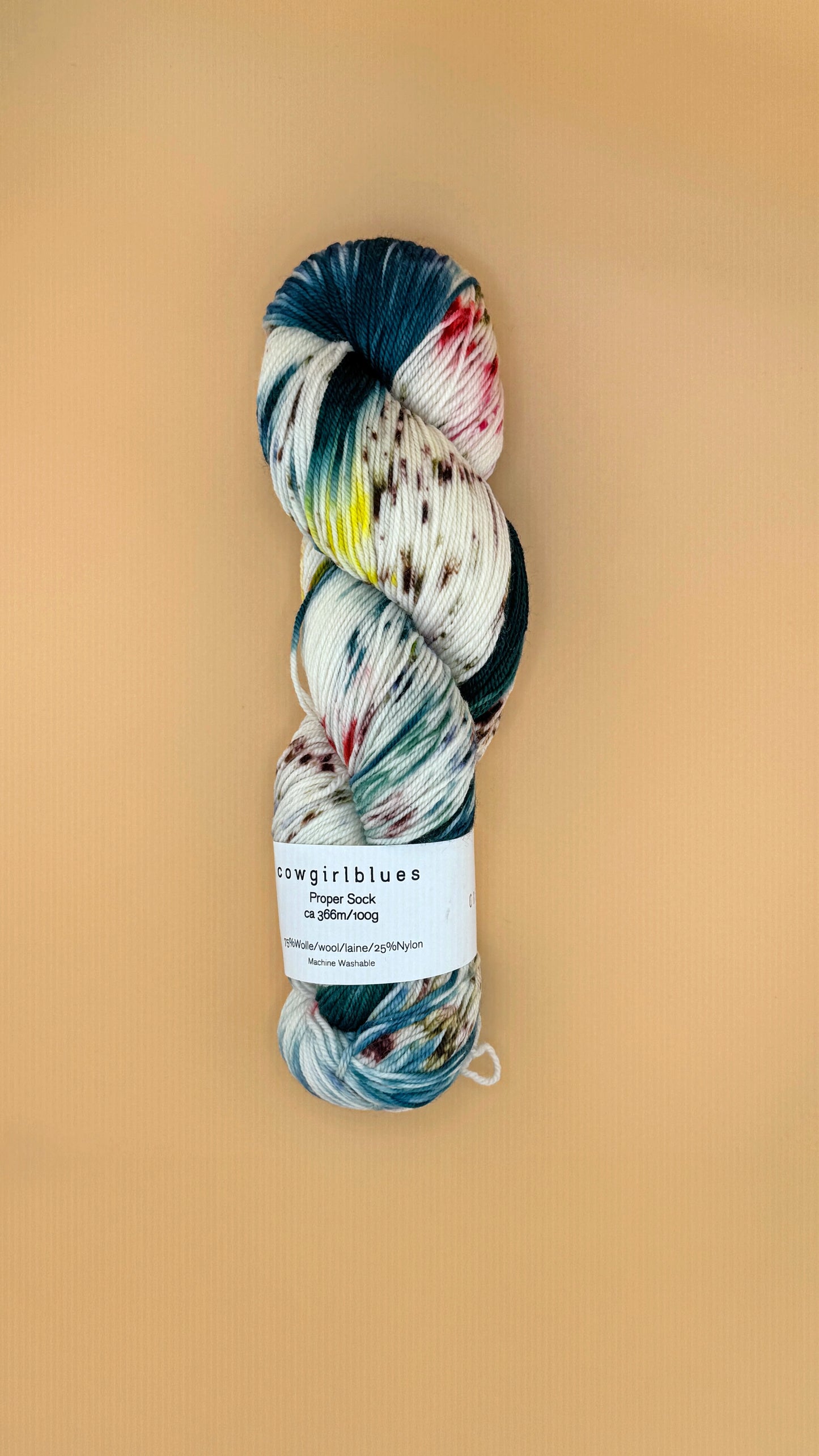 Cowgirl Blues Proper Sock. Gradient Hand Dyed. ColourPopCrafts