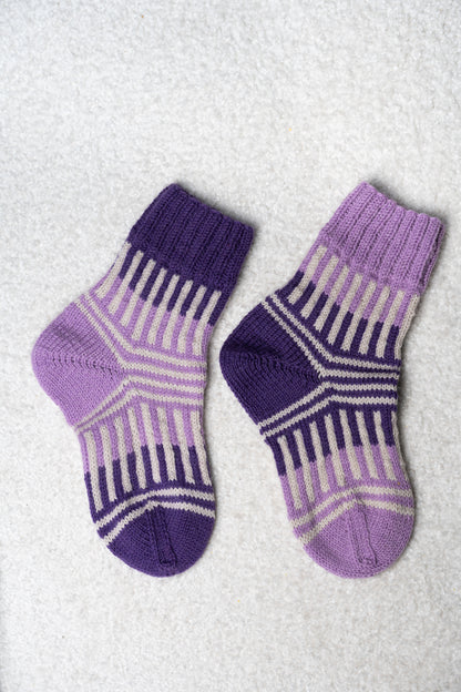 Enschede Socks. A Playful Colorwork Knitting Pattern for Mini Skeins