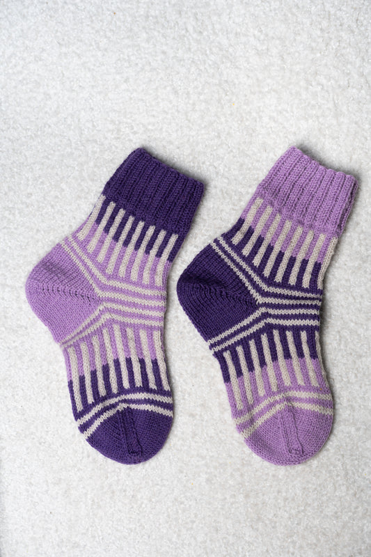 Enschede Socks. A Playful Colorwork Knitting Pattern for Mini Skeins