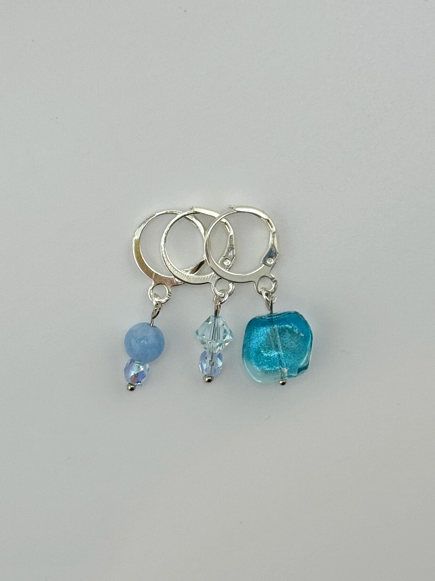 Handmade Ice Blue Stitch Marker Set