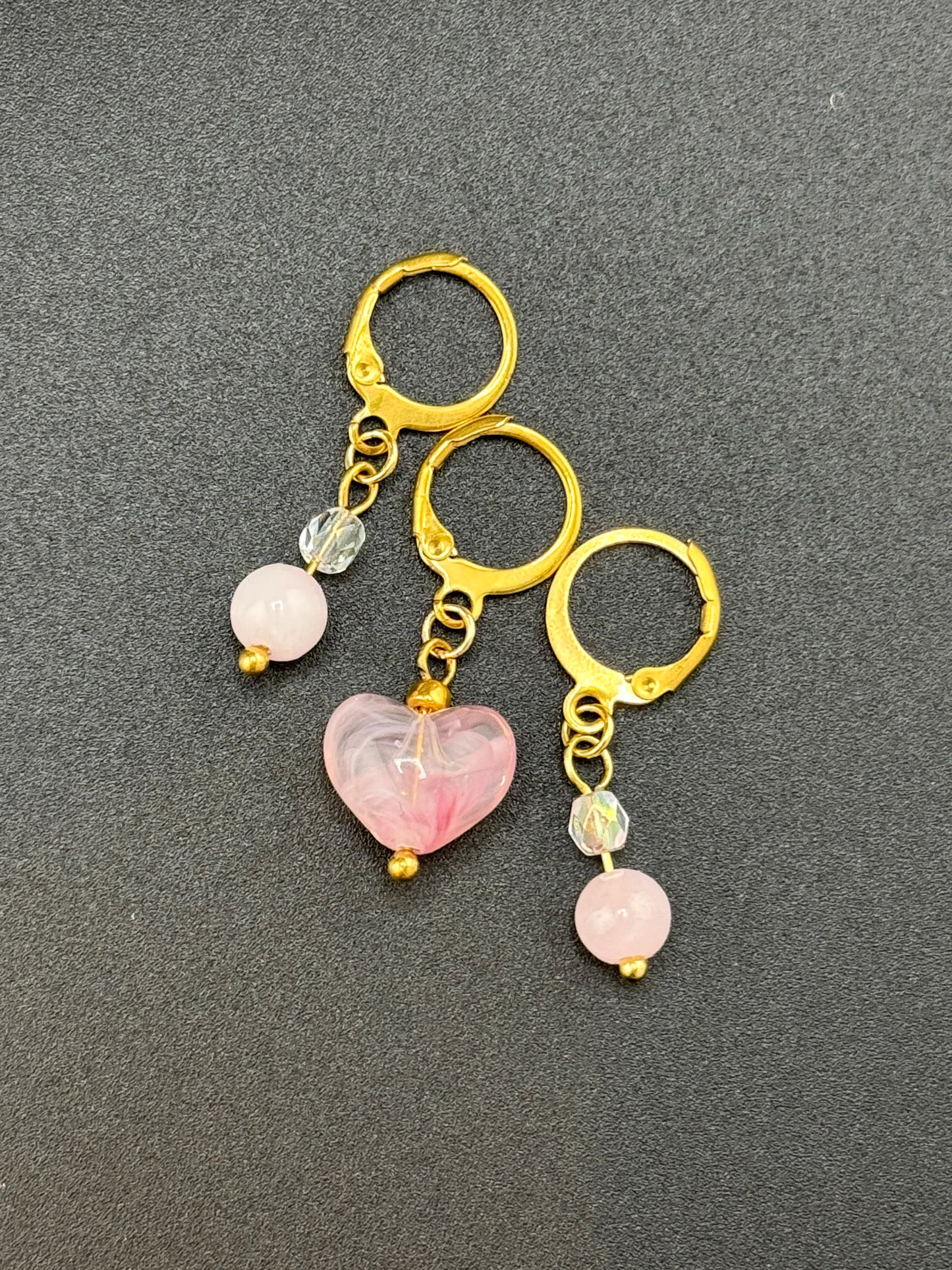 Handmade Pink Heart Stitch Marker Set