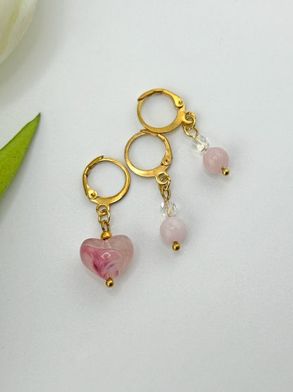 Handmade Pink Heart Stitch Marker Set