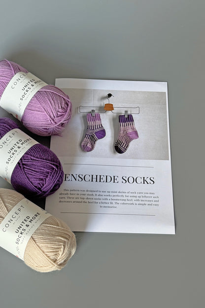 Enschede Socks Kit. Yarn, Pattern & Stitch Markers