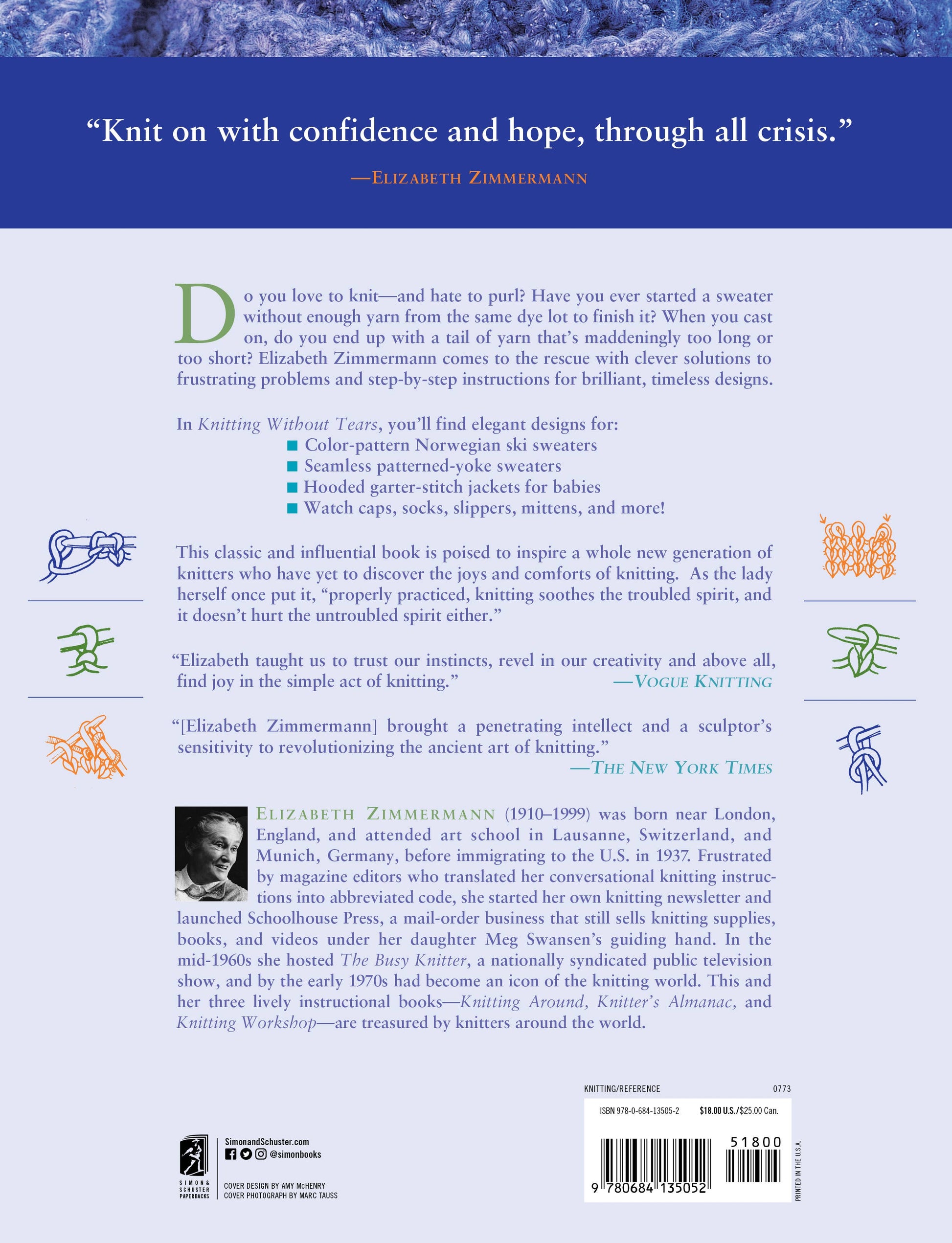 Knitting Without Tears – Elizabeth Zimmermann’s Classic Guide to Joyful Knitting
