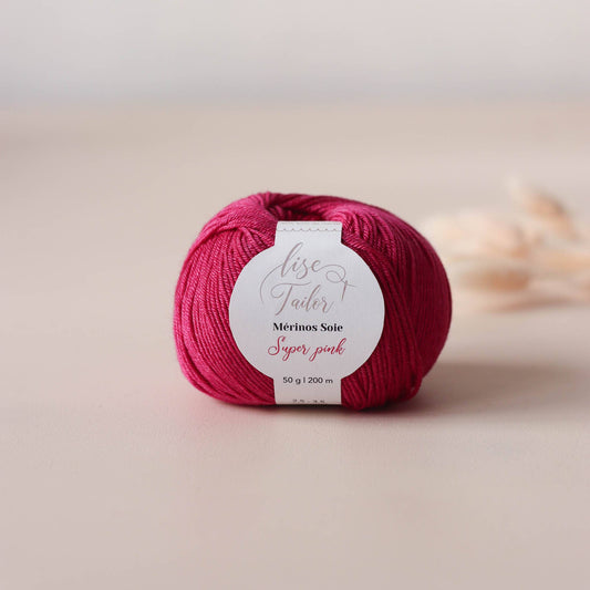 Merino Wool & Silk: Super Pink