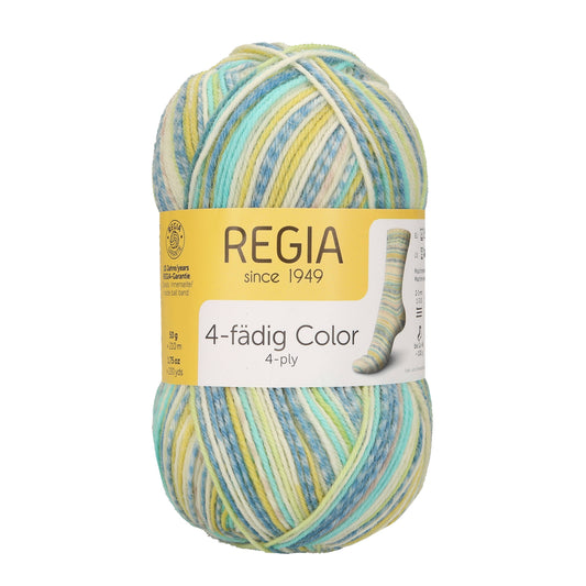 REGIA Sock Wool 4-ply Colour: Funky Turquoise And Lime Color