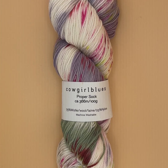 Cowgirl Blues Proper Sock. Gradient Hand Dyed.